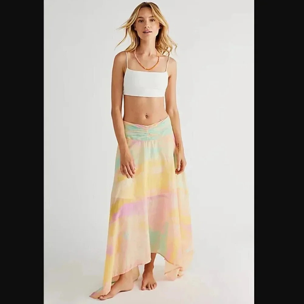 NWT Free People Pastel Maxi Skirt Size Small